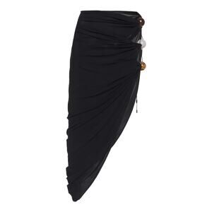 Jacquemus 'Perola' Black Beaded Cutout Mini Jersey Skirt Size 40